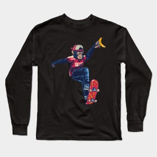 Skate or else monkey bananas skateboard Long Sleeve T-Shirt